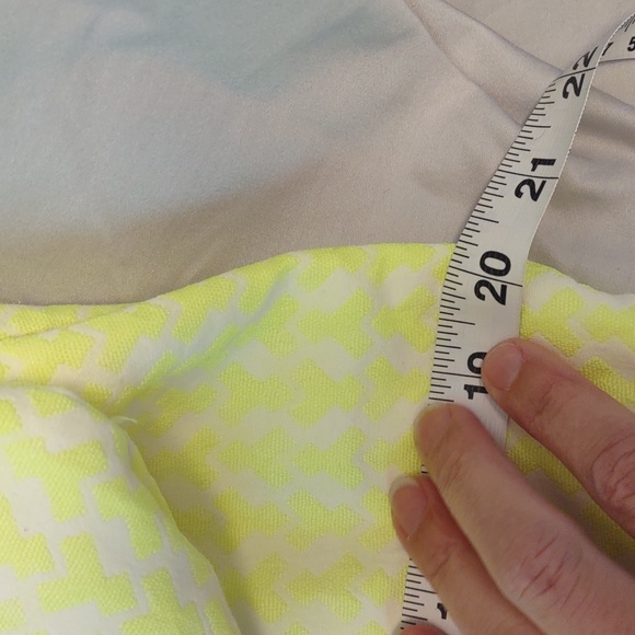 J Crew Neon Yellow and Deep Blue Geometric Print Midi Sheath Dress Size 2 EUC - Picture 12 of 16